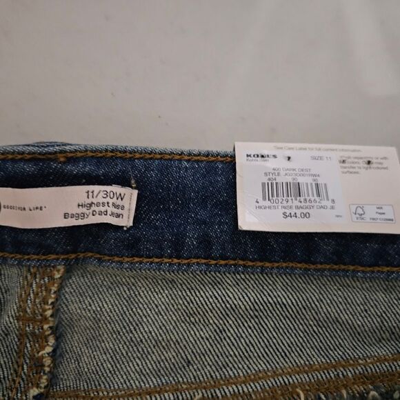 SO distressed jeans women's 11/30 wide Baggy dad jean NWT - Picture 4 of 6